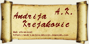 Andrija Krejaković vizit kartica